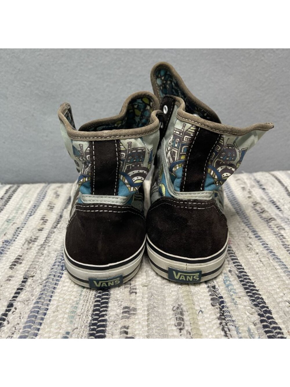 Vans Wellesley Starry Keren Skater High Tops Brown Suede Canvas Womens 8.5 - Picture 4 of 9